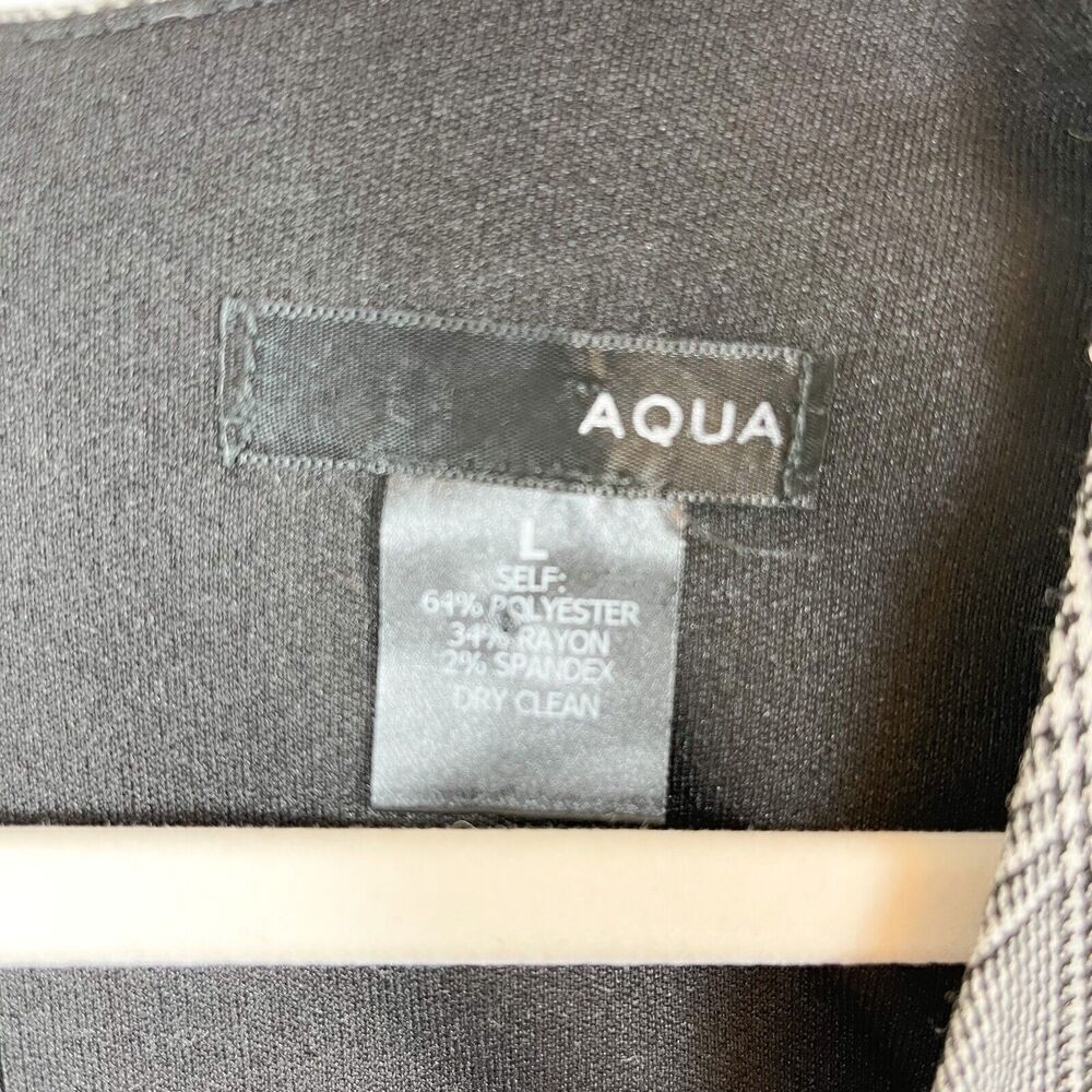AQUA Black/White Stripped Ruffle Dress Size Large - Picture 8 of 9
